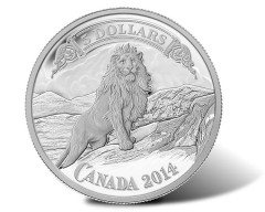 2014 $5 Lion on the Mountain Silver Coin Third in Banknote Series