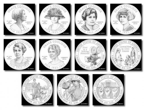 Design Candidates for Grace Coolidge First Spouse Gold Coins