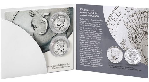 Inside View of the Packaging for the 50th Anniversary Kennedy Half-Dollar Uncirculated Coin Set