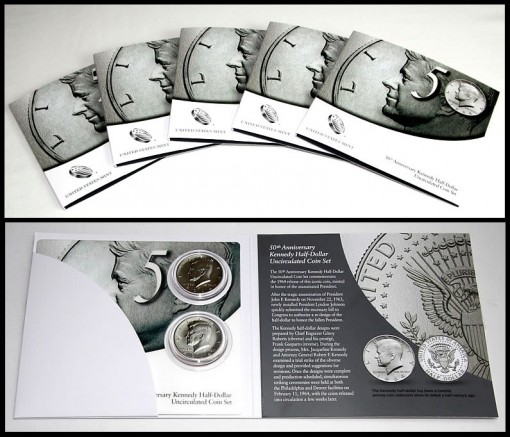 2014 50th Anniversary Kennedy Half-Dollar Uncirculated Coin Sets - Outsides and Inside