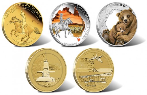 2014 Australian Gold, Silver and Bronze Coins for August