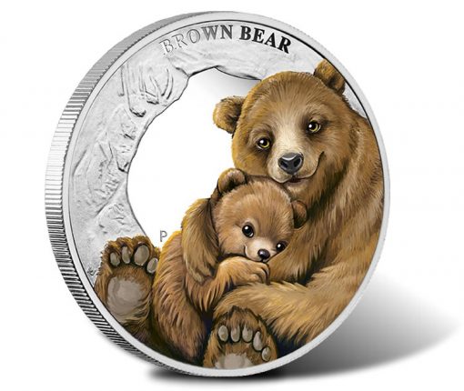 2014 Brown Bear Silver Proof Coin - Mother's Love Series