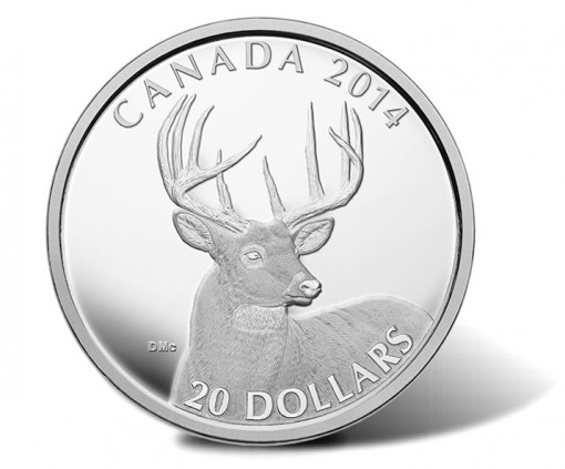 2014 Canadian White-Tailed Deer Silver Coin