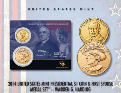 Harding Presidential $1 Coin & First Spouse Medal Set