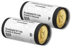 2014 P-D Roosevelt Presidential $1 Coins in rolls