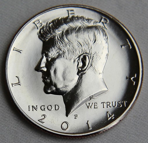 2014-P Uncirculated 50th Anniversary Kennedy Half-Dollar - Obverse 3