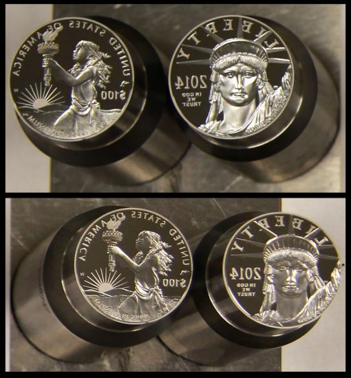 2014 Proof Platinum Eagle Coin Dies - Reverse and Obverse