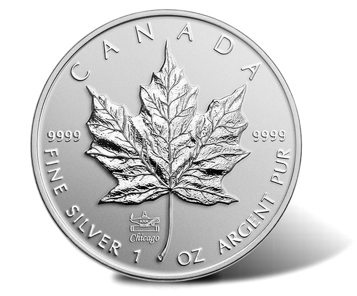 2014 Royal Canadian Mint $5 ANA Privy Silver Maple Leaf 1oz .9999 Silver w/ OGP 