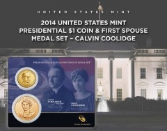 Coolidge Presidential $1 Coin & First Spouse Medal Set
