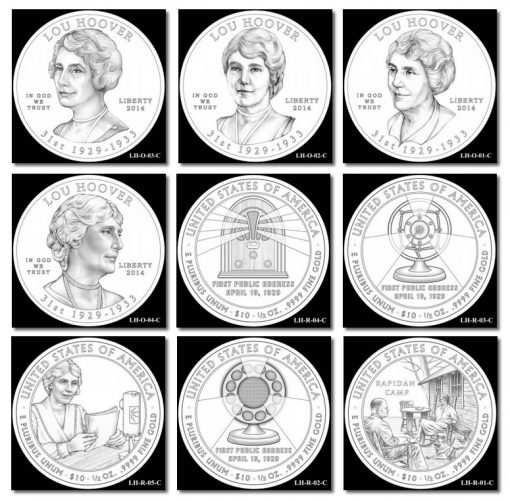 Design Candidates for Lou Hoover First Spouse Gold Coin
