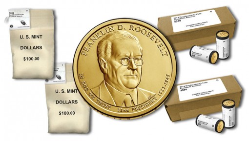 Franklin D. Roosevelt Presidential $1 Coins in Rolls, Bags and Boxes