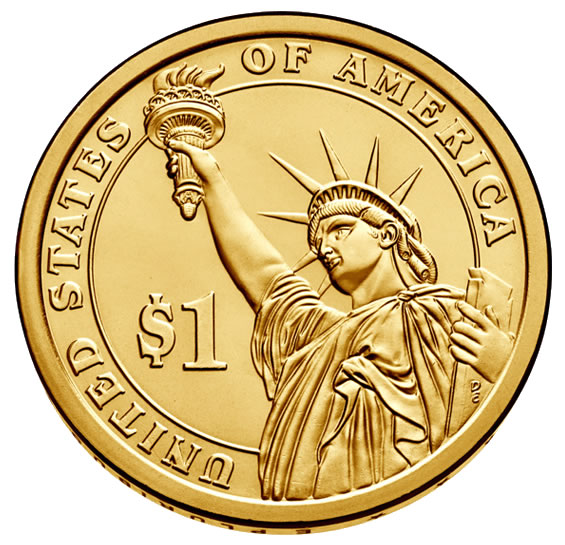 2014-P Franklin Roosevelt $1 Presidential Golden Dollar Coin 