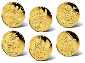 2014 Disney Mickey & Friends Collectible Coins in Gold