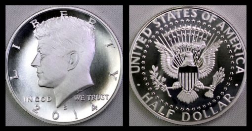 2014-S Enhanced Uncirculated Kennedy Half-Dollar Silver Coin - Obverse and Reverse