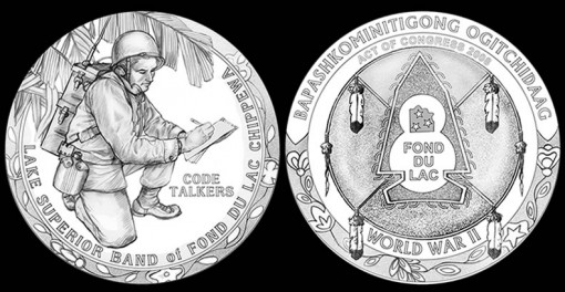 CFA and CCAC recommended Fond du Lac Chippewa Code Talkers Congressional Medal designs