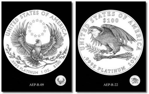 CFA preferred designs for the 2015 and 2016 American Platinum Eagle Proof Coins