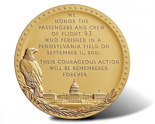 Fallen Heroes of September 11, 2001 -  The Flight 93 Medal (Reverse)