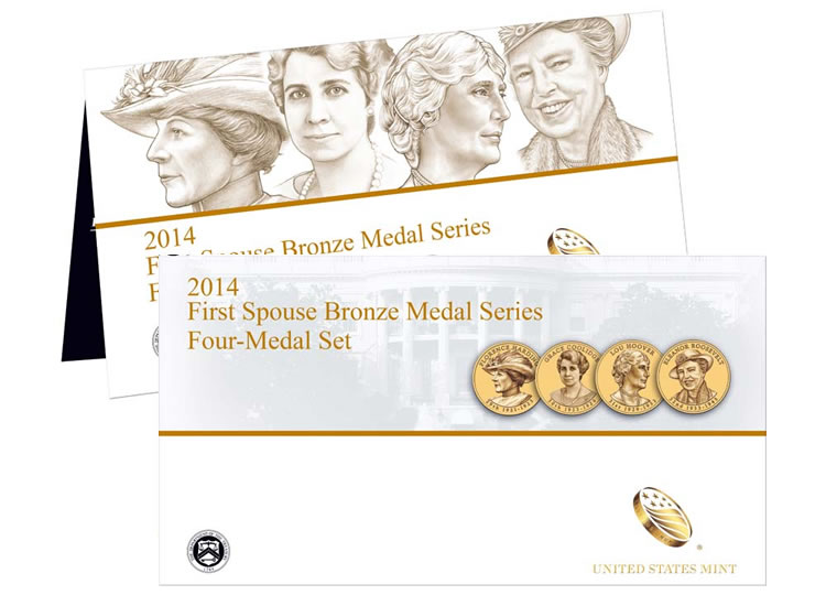 2008 First Spouse Bronze Medal Set Four Medals in Original Mint Packaging 