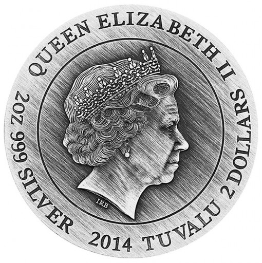 2014 Hades High Relief 2 Oz Silver Coin - Obverse