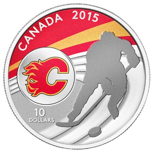2015 $10 Calgary Flames Hockey Silver Coin