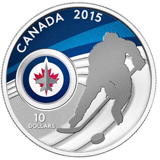 2015 $10 Winnipeg Jets Hockey Silver Coin