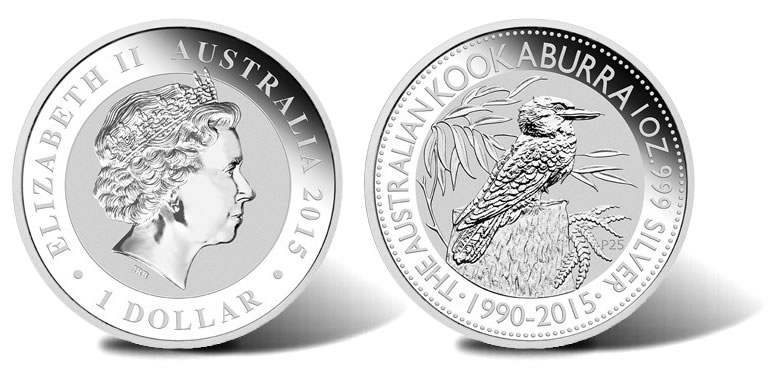 Australia Scarce. 1990 $5 1oz silver Kookaburra Specimen UNC 