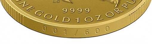 2015 Maple Leaf 1 Oz Gold Coin edge lettered with a serialized number