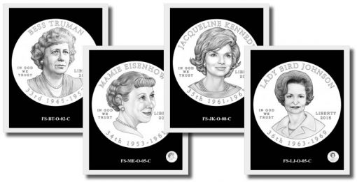 4 of the 52 First Spouse Gold Coins Design Candidates for 2015