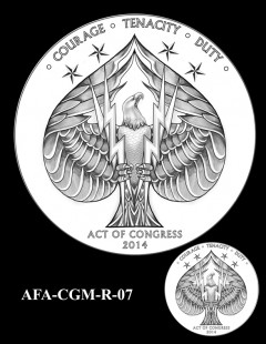American Fighter Aces Congressional Gold Medal Design Candidate AFA-CGM-R-07