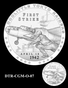 Doolittle Tokyo Raiders Congressional Gold Medal Design Candidate DTR-CGM-O-07