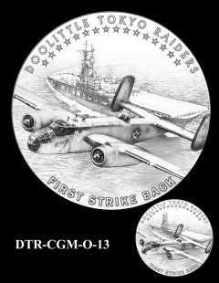 Doolittle Tokyo Raiders Congressional Gold Medal Design Candidate DTR-CGM-O-13