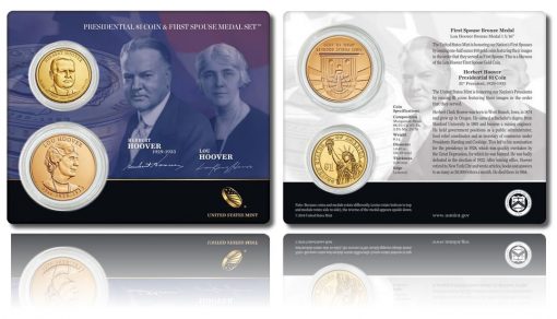 Hoover Presidential $1 Coin and First Spouse Medal Set