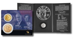 Roosevelt 1 Coin and Medal Set, proof Platinum Eagle