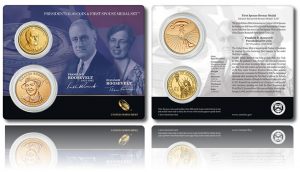 Roosevelt Presidential $1 Coin & First Spouse Medal Set