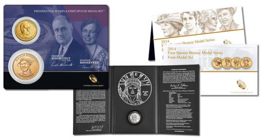 Roosevelt Set, Proof Platinum Eagle and First Spouse Medal Set