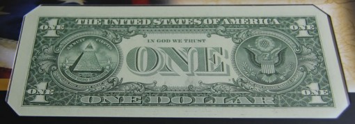2013 $1 Federal Reserve Note - Back