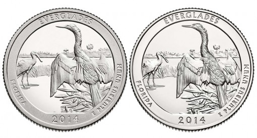 2014 Proof and Uncirculated Everglades National Park Quarters