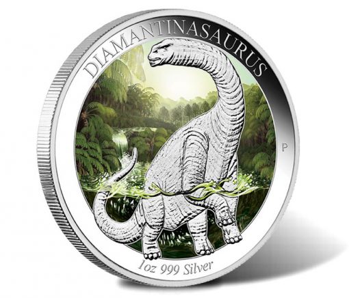 2015 Diamantinasaurus 1 oz Silver Proof Colored Coin