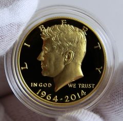 1964-2014 Proof 50th Anniversary Kennedy 50c Gold Coin