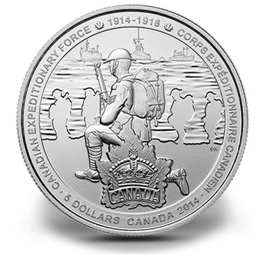 2014 $5 First World War - Canadian Expeditionary Force Silver Coin