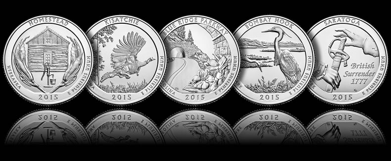 5 Coin Set 2016 D Mint America The Beautiful Quarters COMPLETE YEAR SET