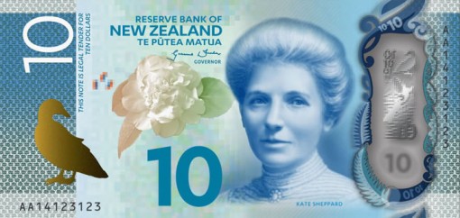 New Zealand $10 Note Featuring Kate Sheppard