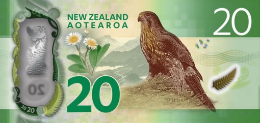 New Zealand $20 Note - Back