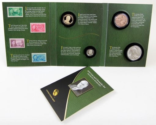Photo of opened 2014 Franklin D. Roosevelt Coin and Chronicles Set
