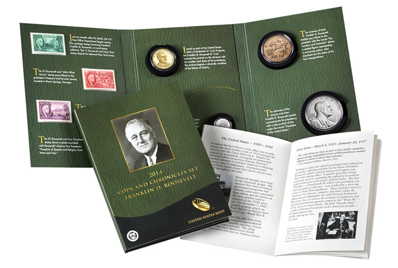 Roosevelt Coin and Chronicles Set 2014 Franklin D 