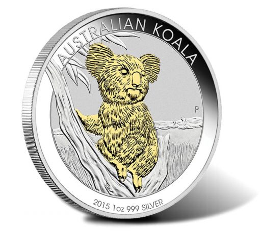 2015 Australian Koala Silver Gilded Coin