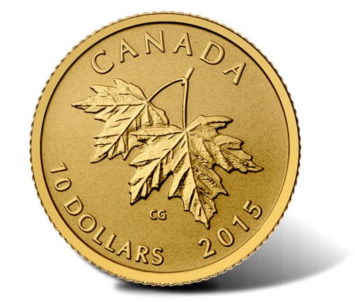 Reverse of the 2015 Maple Leaves Gold Coin