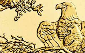 Portion of American Eagle gold bullion coin