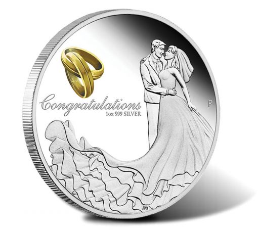 2015 $1 Wedding 1 Oz Silver Proof Coin