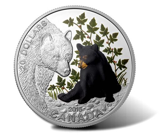 2015 $20 Bear Cub Silver Coin from 4-Coin Baby Animals Subscription
